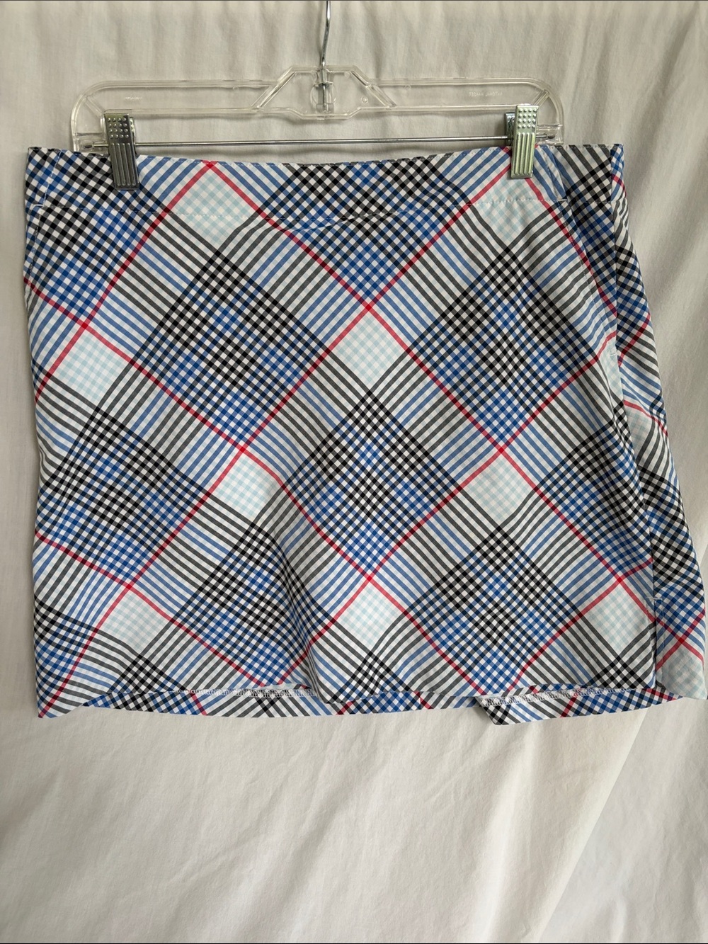 Lady Hagen Blue Black & Red Plaid Mini Skort
